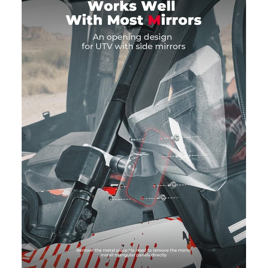 Kemimoto '19-'23 Polaris RZR XP 4 1000 Soft Upper Doors With Metal Door Frame