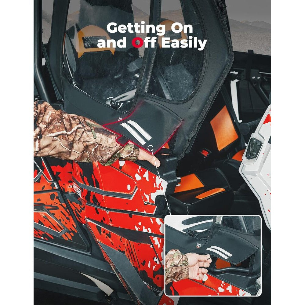 Kemimoto '19-'23 Polaris RZR XP 4 1000 Soft Upper Doors With Metal Door Frame