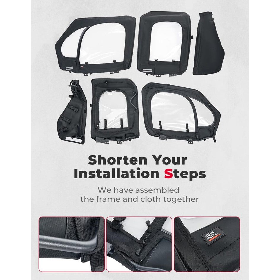 Kemimoto '19-'23 Polaris RZR XP 4 1000 Soft Upper Doors With Metal Door Frame