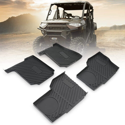 Kemimoto '19-'24 Polaris Ranger Crew XP 1000 4 Pcs Floor Mats