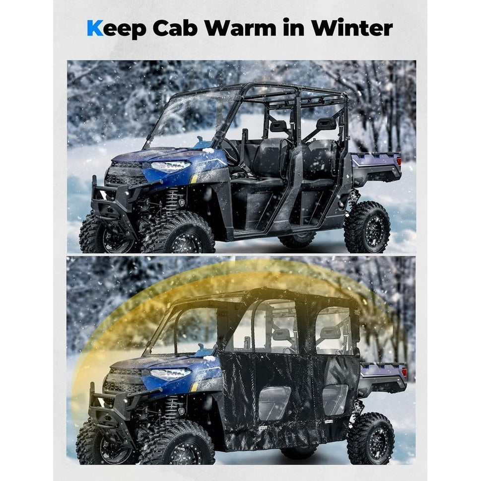 Kemimoto '19-'24 Polaris Ranger Crew XP 1000 UTV Cab Enclosure