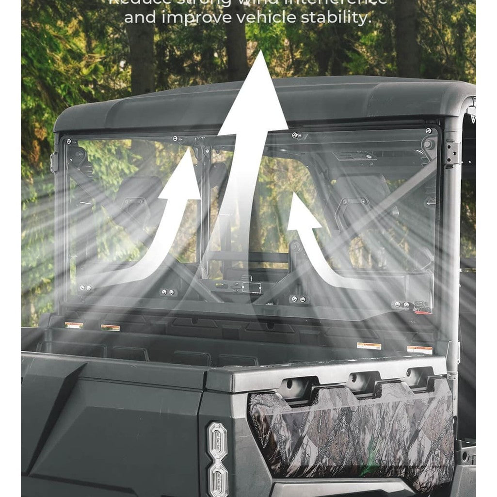 Kemimoto '19-'25 CFMoto UForce 1000 Clear 2-Sided Hard Coated Rear Windshield