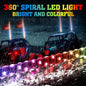 Kemimoto 2 Pcs UTV Spiral Whip Lights with Spring Bases