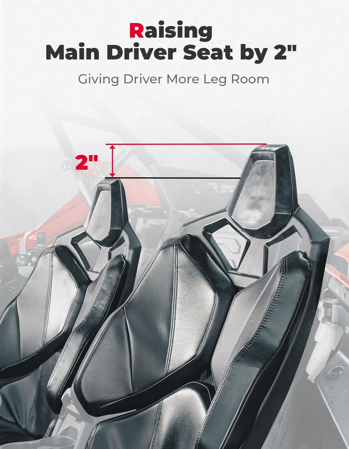 Kemimoto '20-'23 Polaris RZR PRO 2" 4Pcs Main Driver Seat Risers
