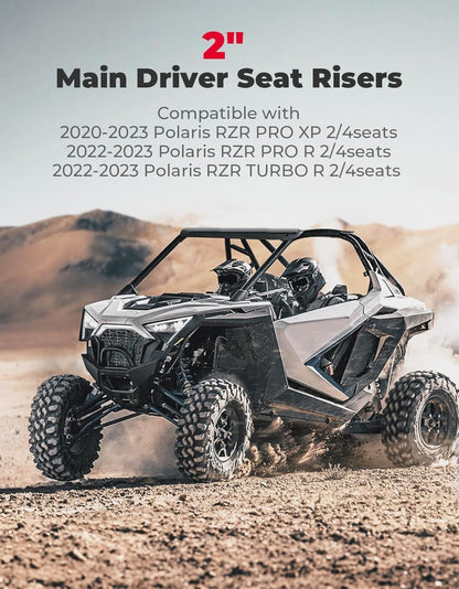 Kemimoto '20-'23 Polaris RZR PRO 2" 4Pcs Main Driver Seat Risers