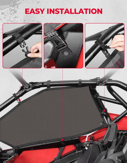Kemimoto '20-'24 Polaris RZR PRO XP 2 Seat Window Net Roll Cage Mesh