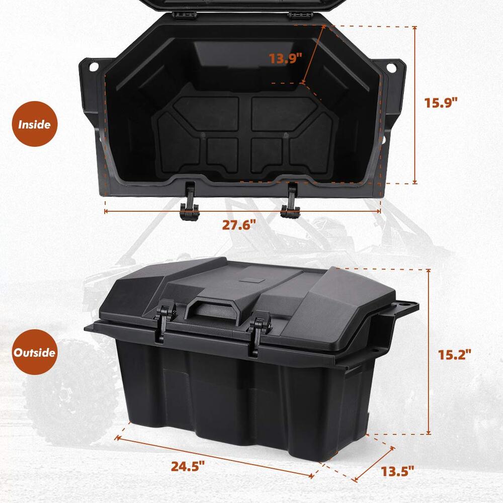 Kemimoto '20-'24 Polaris RZR Pro XP/4 73 QT Rear Storage Bed Box