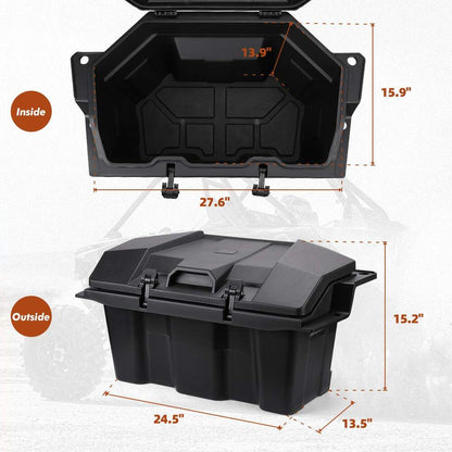 Kemimoto '20-'24 Polaris RZR Pro XP/4 73 QT Rear Storage Bed Box