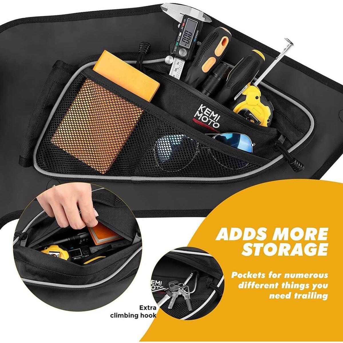 Kemimoto '20-'24 Polaris RZR Pro XP 4 Rear Door Bags