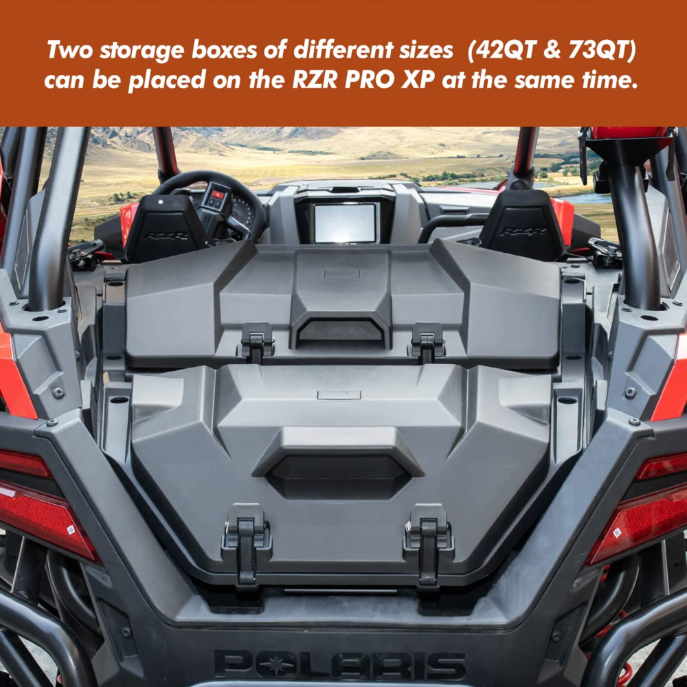 Kemimoto '20-'24 Polaris RZR Pro XP 73 QT Rear Storage Bed Box