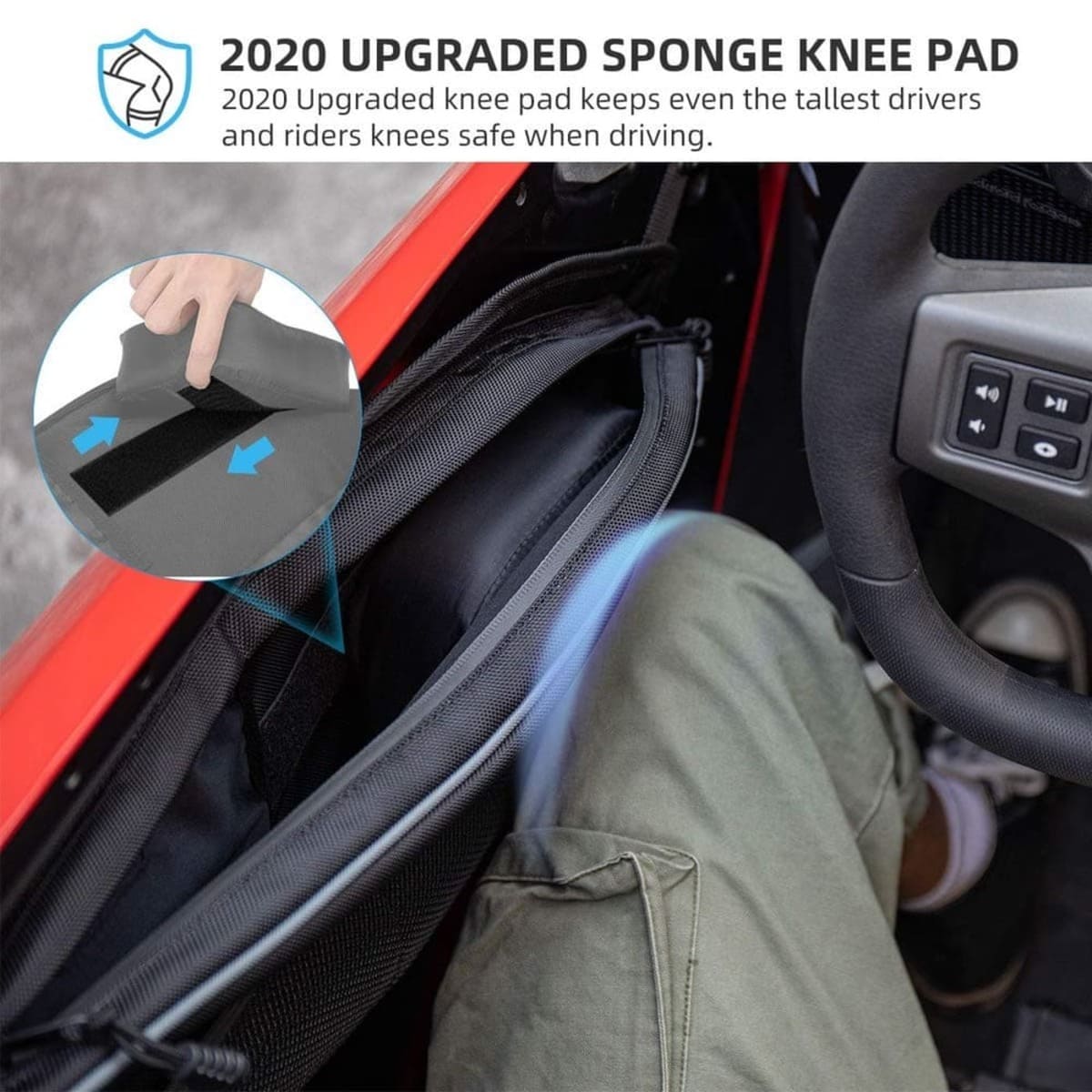 Kemimoto '20-'24 Polaris RZR Pro XP Front Door Bags with Removable Knee Pad