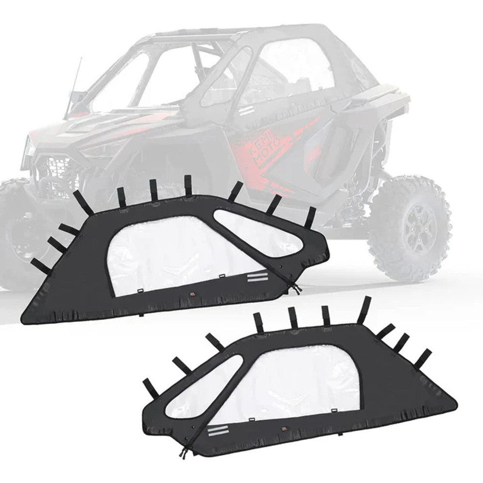 Kemimoto '20-'24 Polaris RZR Pro XP Soft Upper Doors & Front Mesh Grill With LED Light Bar