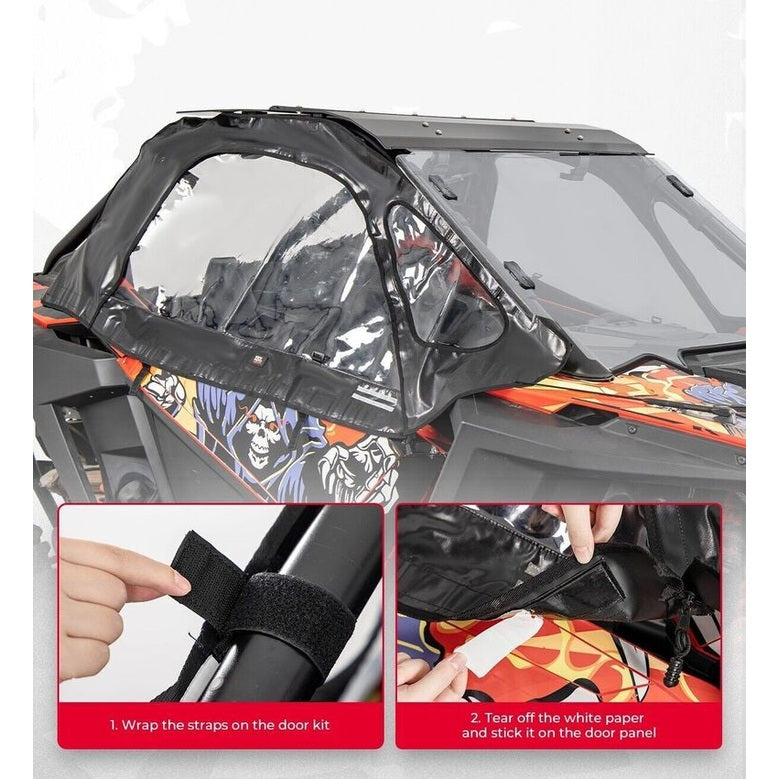 Kemimoto '20-'24 Polaris RZR Pro XP Upgraded Soft Upper Door Cab Enclosure