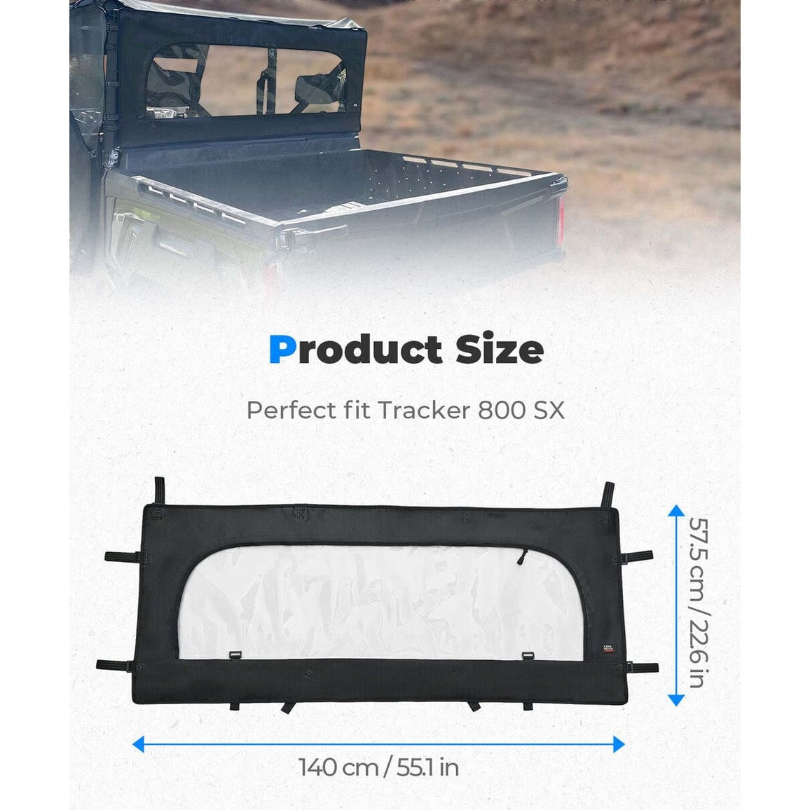 Kemimoto '20-'24 Tracker 800SX & Crew Soft Rear Window Net
