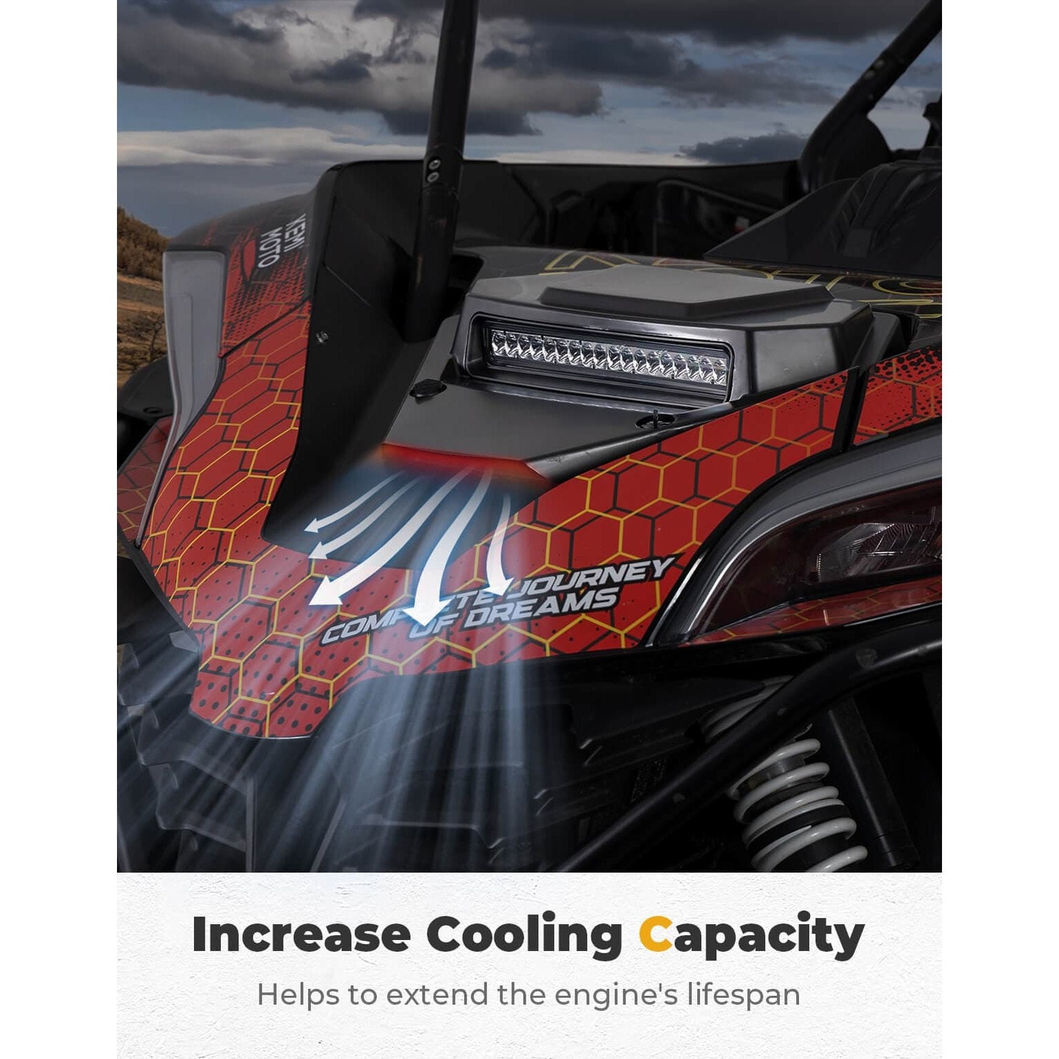 Kemimoto '20+ CF Moto ZForce 950 UTV Hood Scoop w/ Light