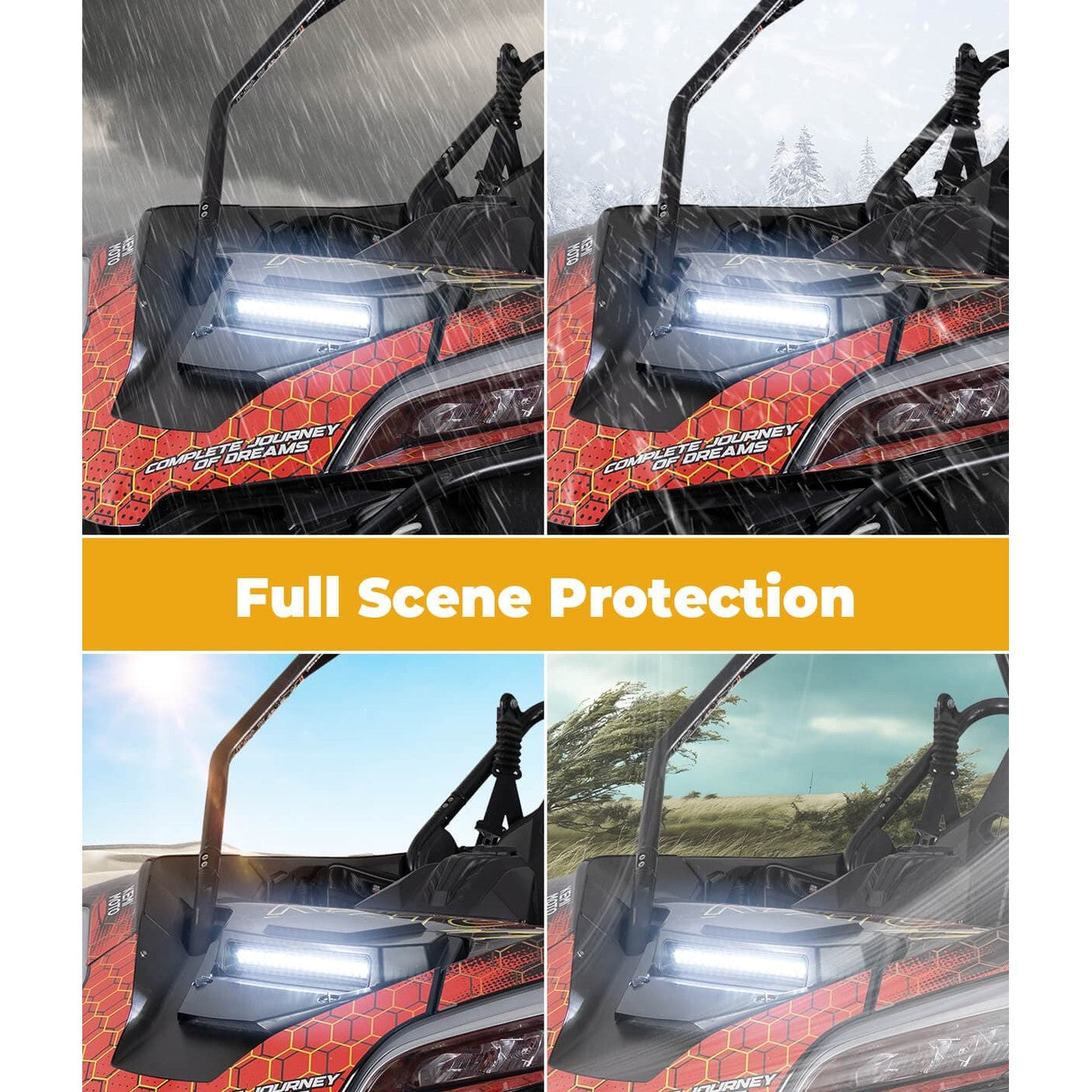 Kemimoto '20+ CF Moto ZForce 950 UTV Hood Scoop w/ Light