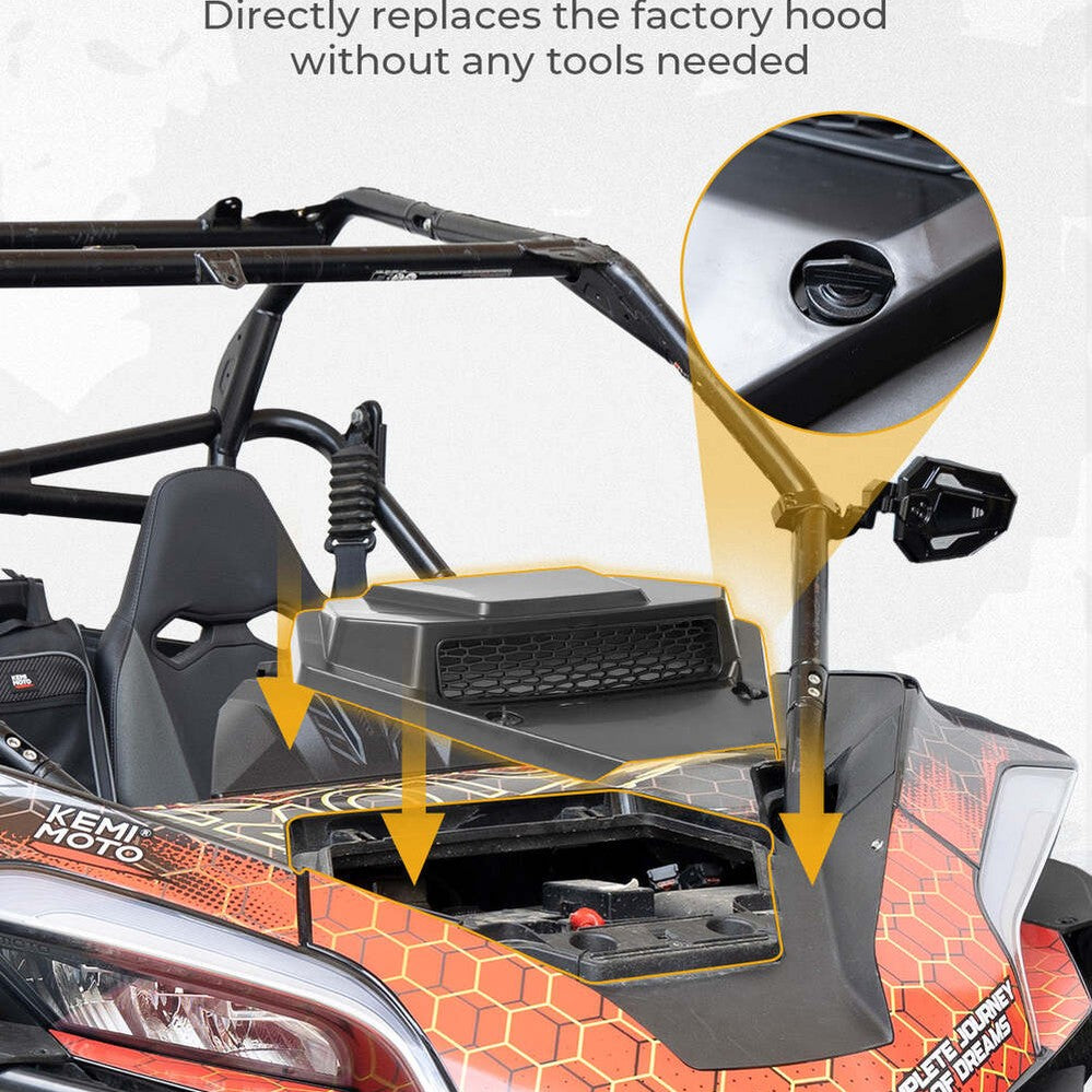 Kemimoto '20+ CF Moto ZForce 950 UTV Hood Scoop w/ Vented Mesh