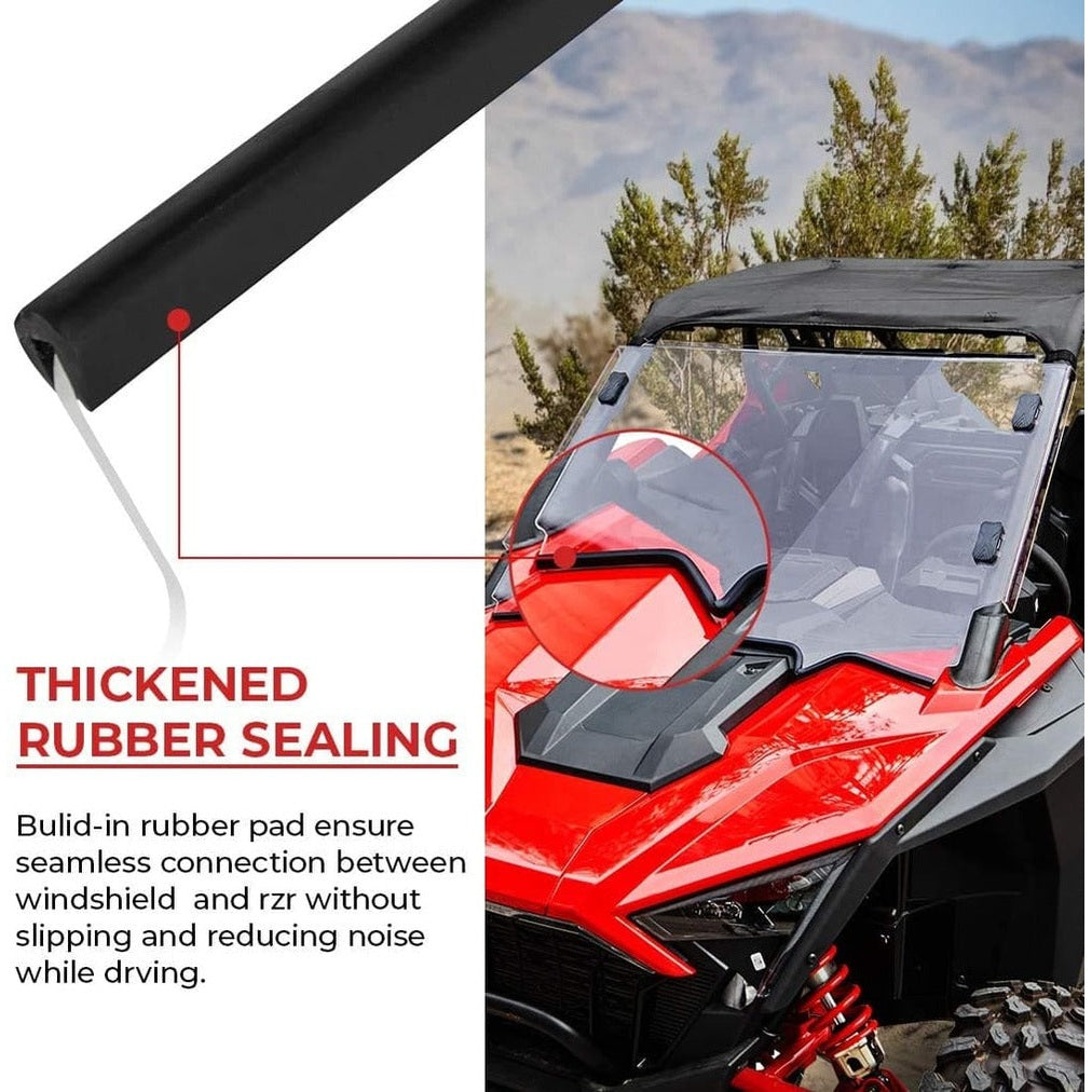 Kemimoto '20+ Polaris RZR PRO XP Scratch Resistant Full Windshield Clear