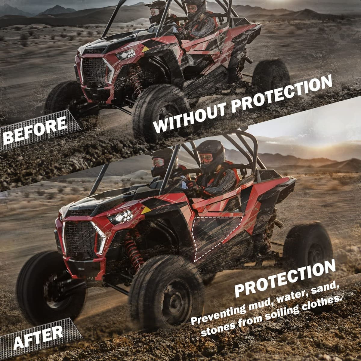 Kemimoto '21-'23 Polaris RZR XP 1000 Lower Door Panel Inserts