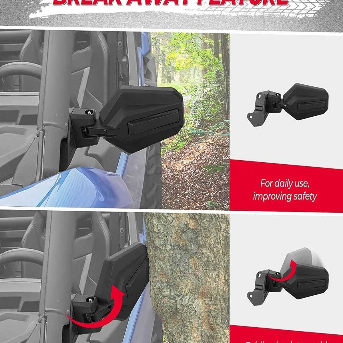 Kemimoto '21+ Can-Am Commander 700 & 1000R One Pair Side Mirrors