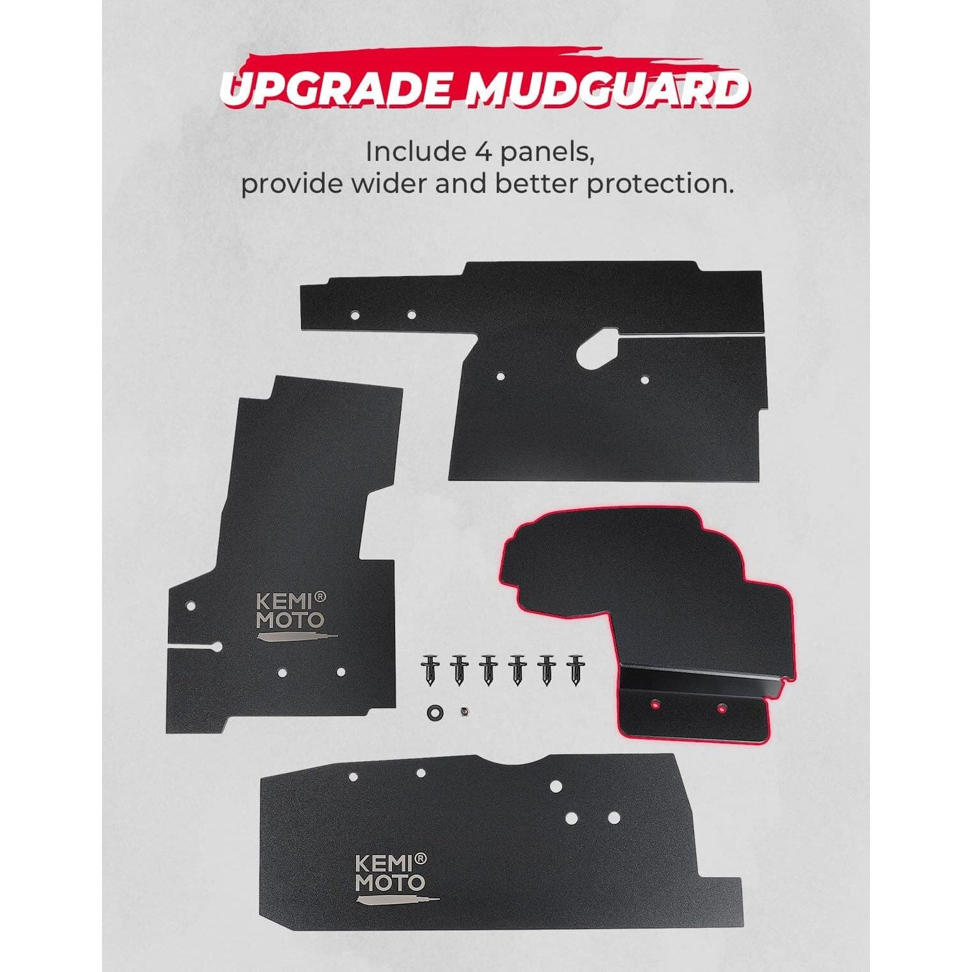 Kemimoto '21 Yamaha Wolverine RMAX 4 1000 Mudguard Fender Flares Splash Guard