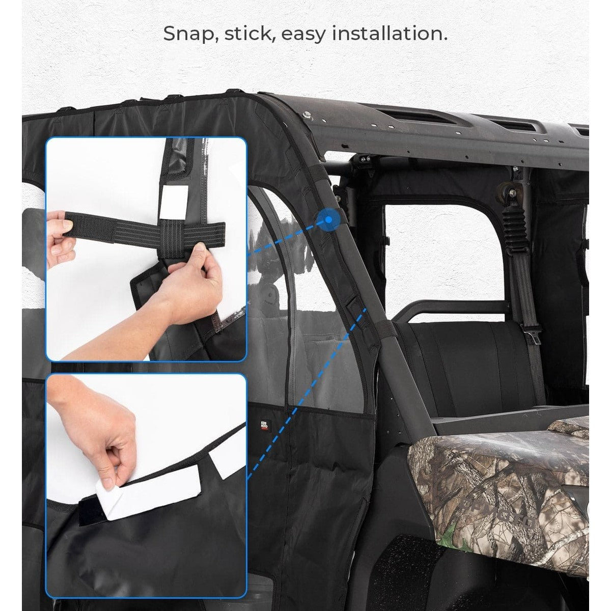 Kemimoto '22-'24 CF Moto UForce 1000XL Soft Cab Enclosure Doors