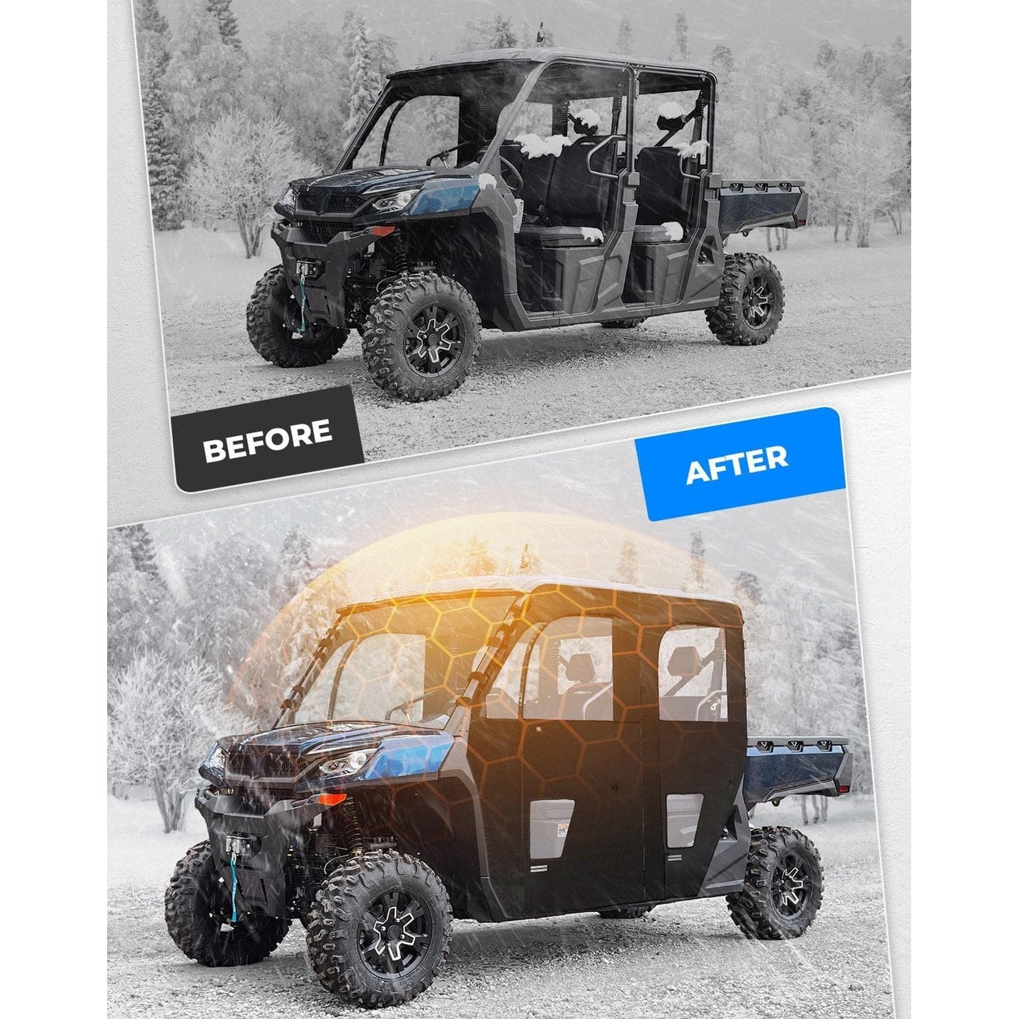 Kemimoto '22-'24 CF Moto UForce 1000XL Soft Cab Enclosure Doors