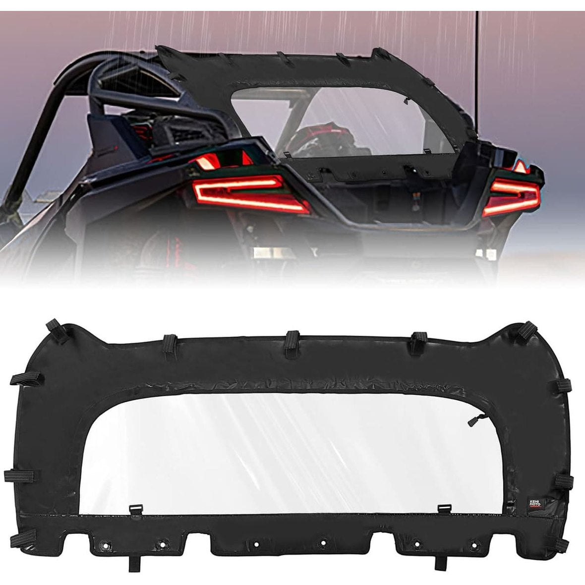 Kemimoto '22-'24 Polaris RZR Pro R Soft Rear Windshield