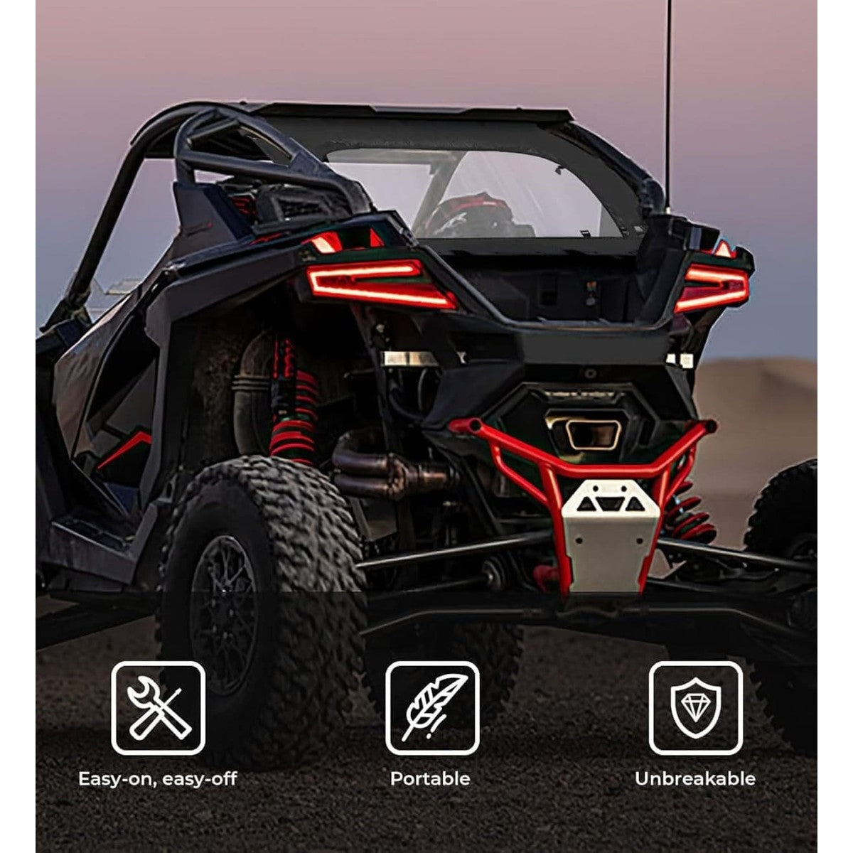 Kemimoto '22-'24 Polaris RZR Pro R Soft Rear Windshield