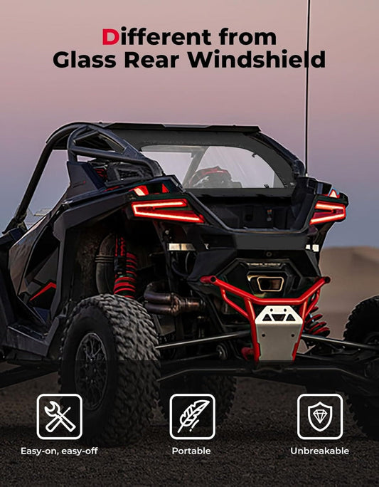 Kemimoto '22-'24 Polaris RZR PRO R R4 Soft Rear Windshield