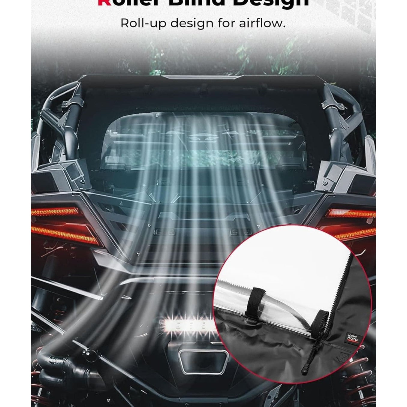 Kemimoto '22-'24 Polaris RZR Pro R Soft Rear Windshield