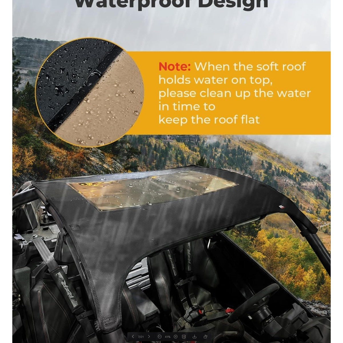 Kemimoto '22-'24 Polaris RZR Pro R Soft Canvas Roof