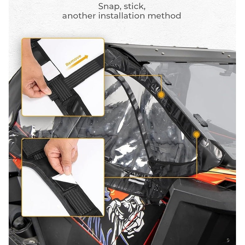 Kemimoto '22-'24 Polaris RZR Pro R Upper Doors Soft Cab Enclosures