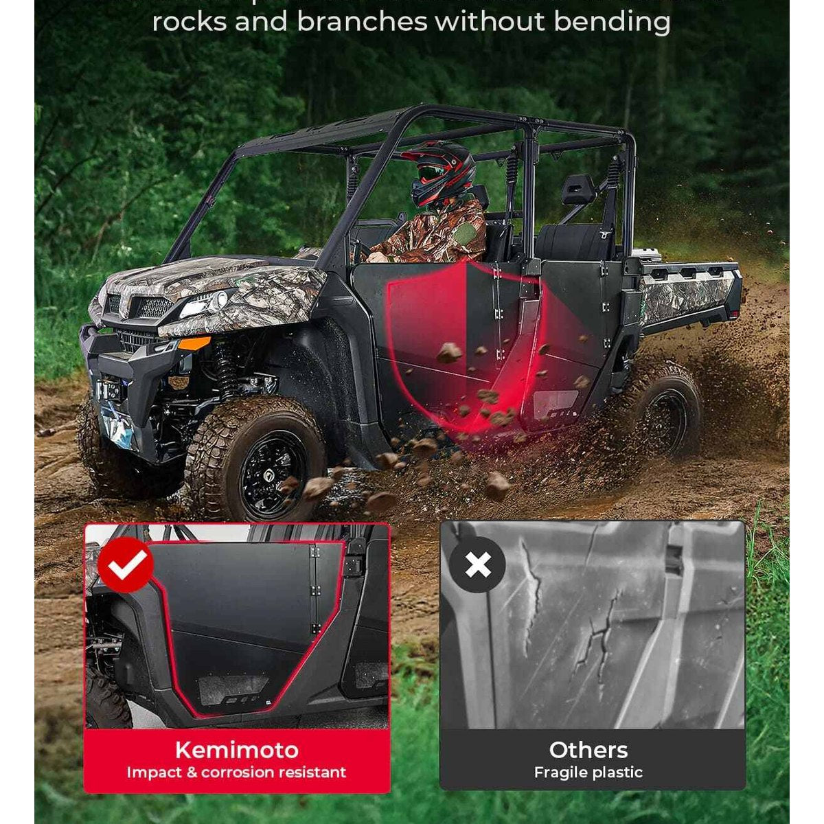 Kemimoto '22-'25 CF Moto UForce 1000XL 4 Piece Aluminum Half Doors