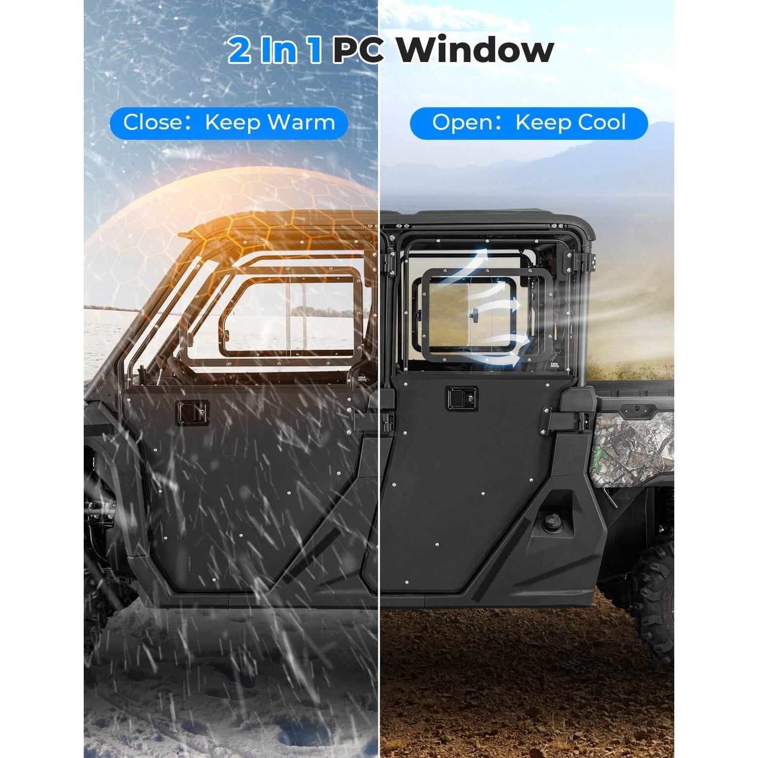 Kemimoto '22+ CFMoto UForce 1000 XL Full Doors with Sliding Window