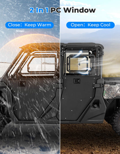 Kemimoto '22+ CFMoto UForce Full Doors with Sliding Window