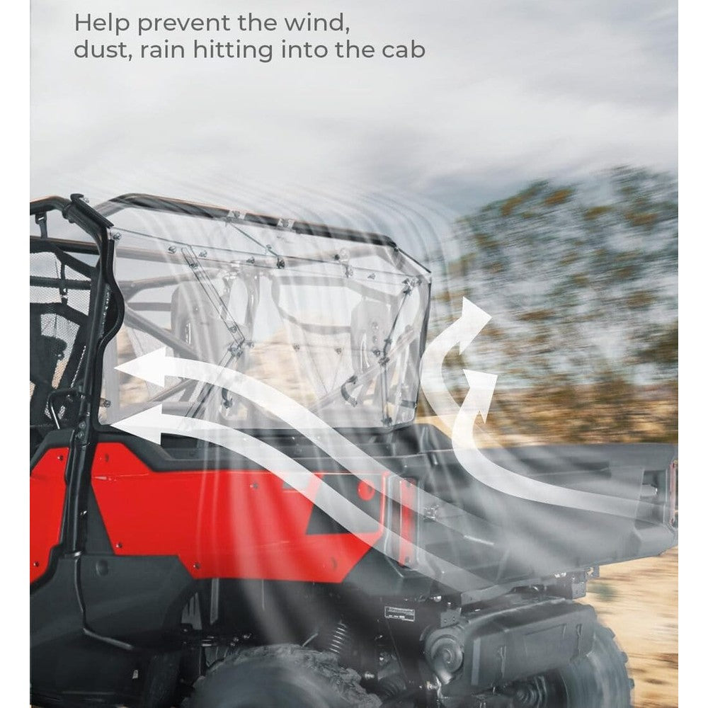 Kemimoto '23-'24 Honda Pioneer 1000-6 Rear Windshield