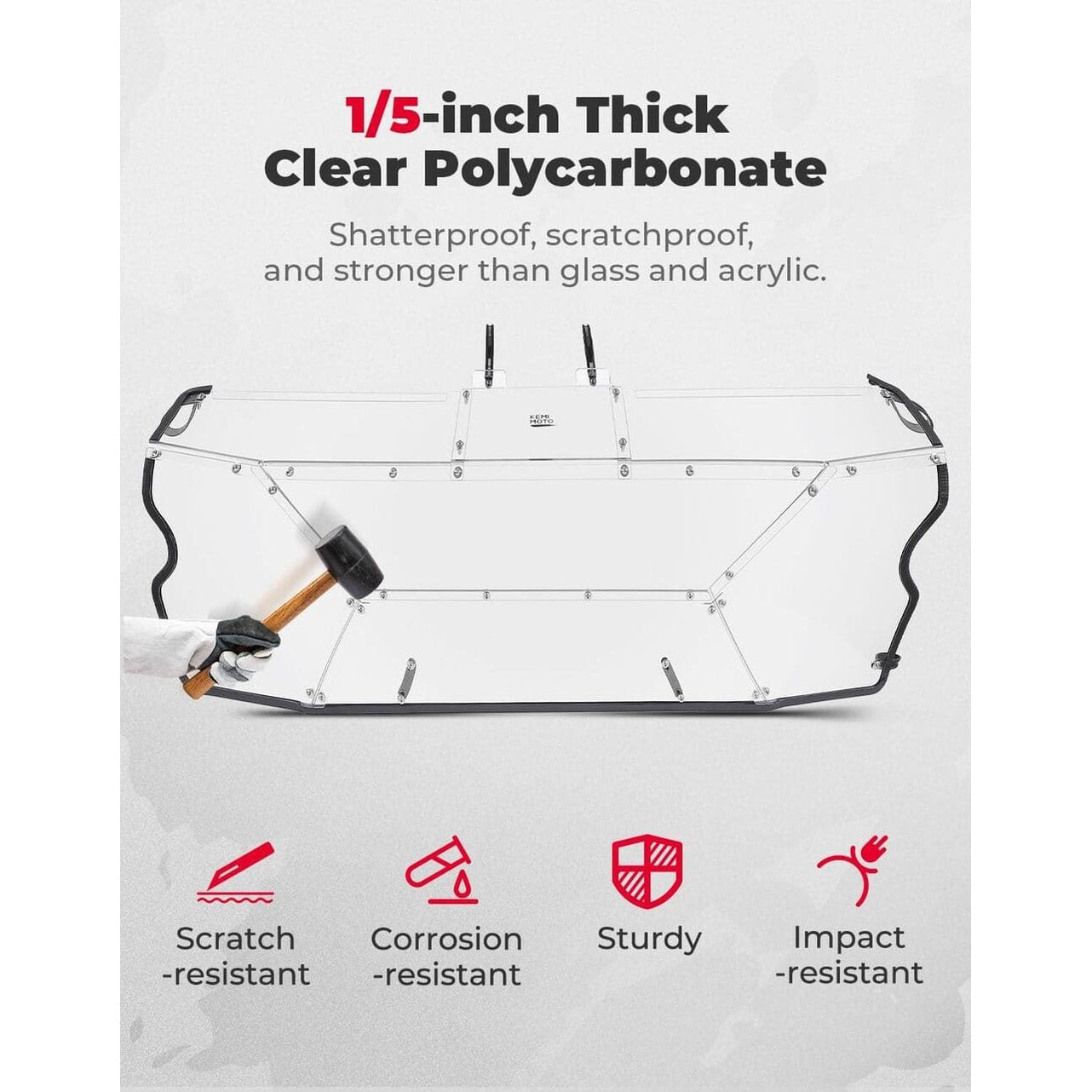 Kemimoto '23-'24 Honda Pioneer 1000-6 Rear Windshield