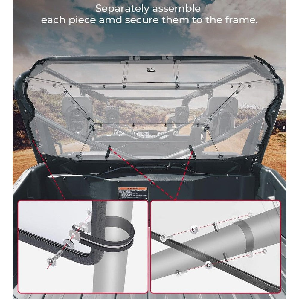 Kemimoto '23-'24 Honda Pioneer 1000-6 Rear Windshield