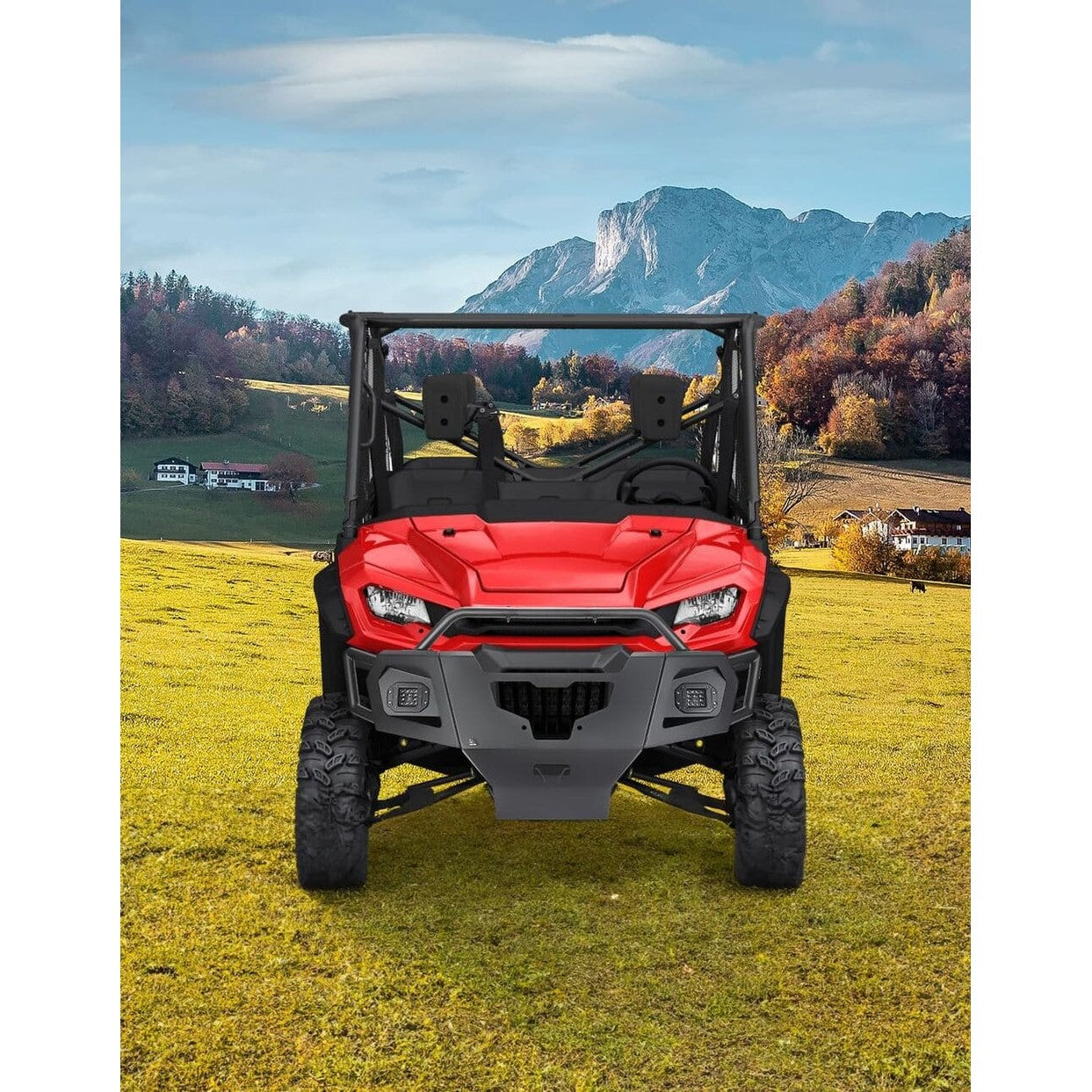 Kemimoto '23-'24 Honda Pioneer 1000-6 UTV Front Bumper with Lights