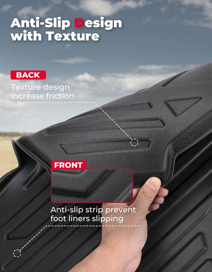 Kemimoto '23 Honda Pioneer 1000-6 Anti-Slip Floor Mats 4Pcs