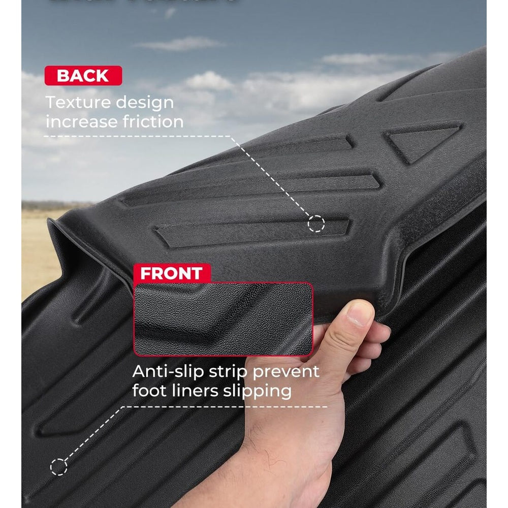 Kemimoto '23+ Honda Pioneer 1000-6 Anti Slip Liners TPE All Weather Floor Mats - 4Pcs