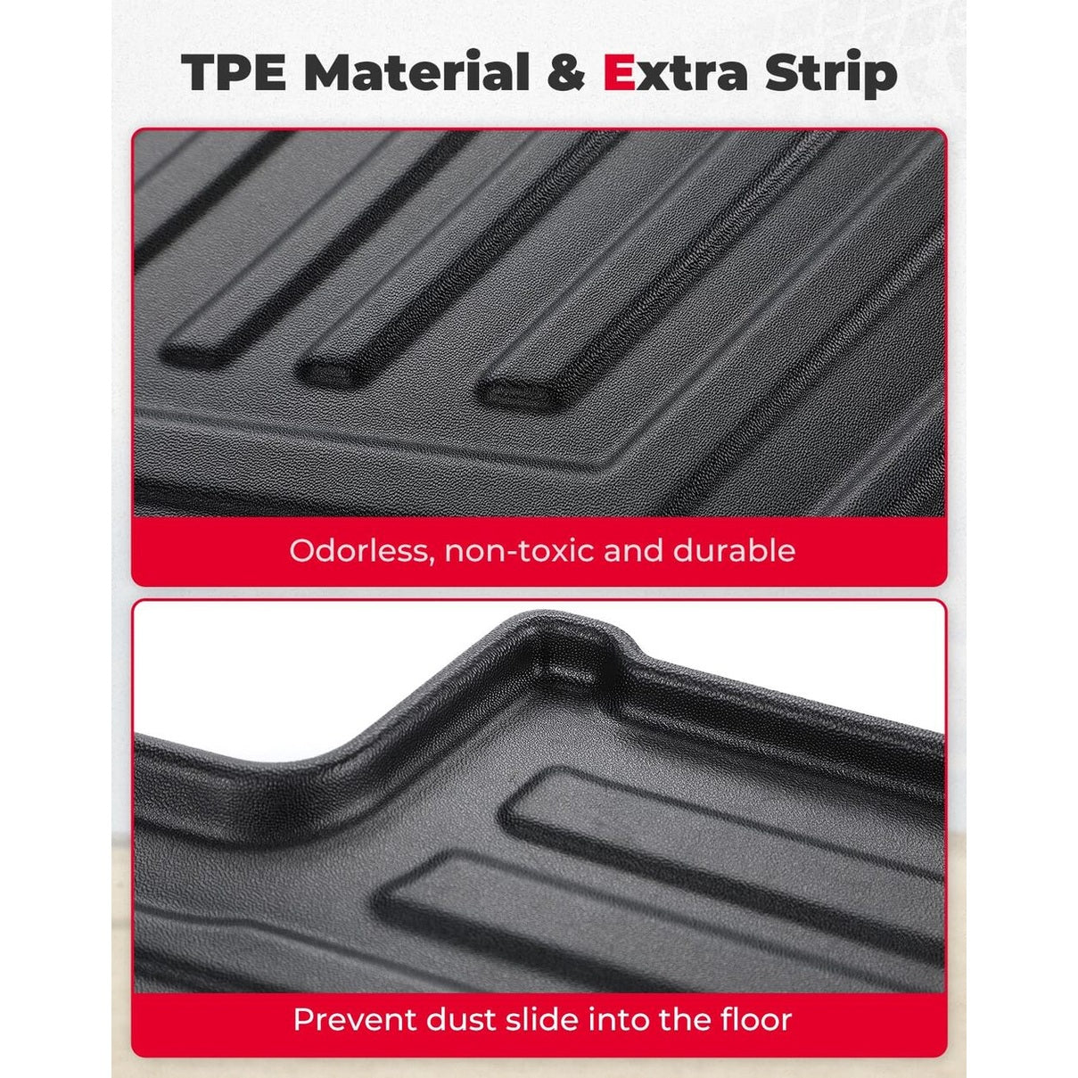 Kemimoto '23+ Honda Pioneer 1000-6 Anti Slip Liners TPE All Weather Floor Mats - 4Pcs