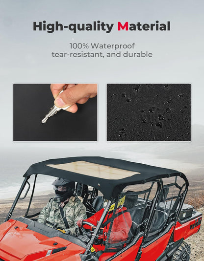 Kemimoto '23 Honda Pioneer 1000-6 Soft Top Water-Resistant Roof Top