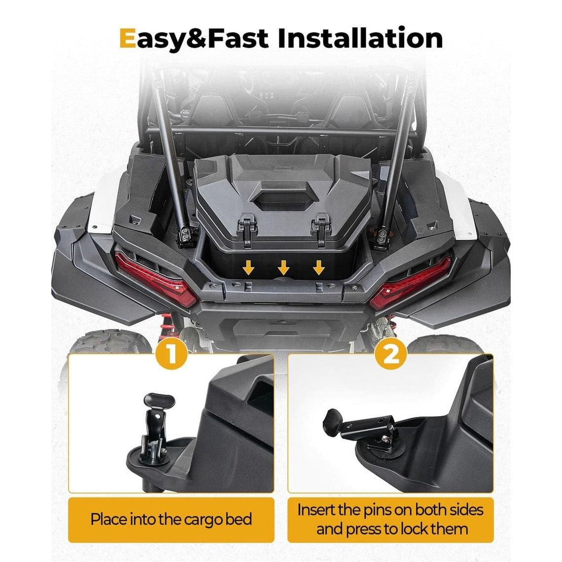 Kemimoto '24-'25 Polaris RZR XP 1000/4 1000 55QT Rear Cargo Box