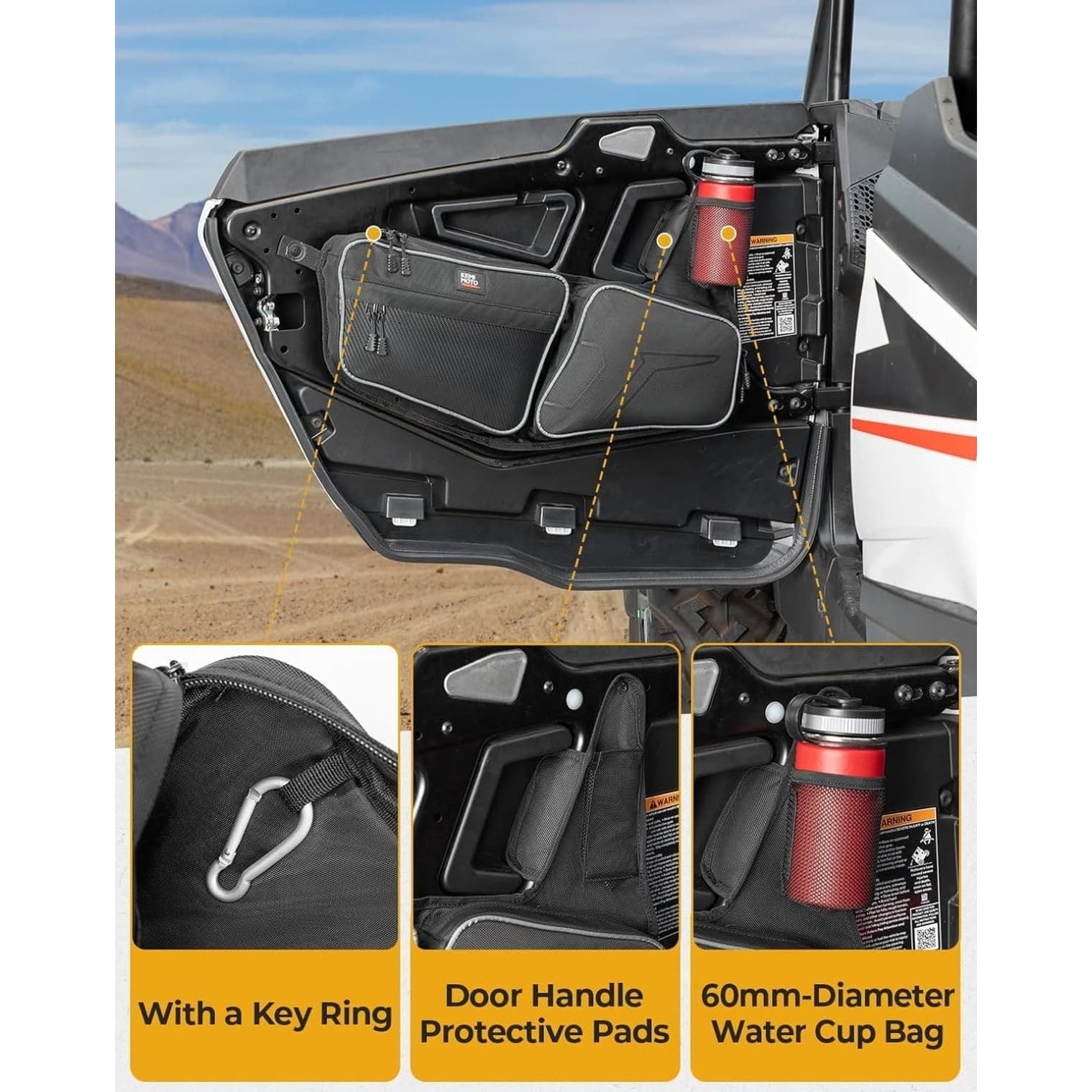 Kemimoto '24-'25 Polaris RZR XP 1000/4 1000 Front Door Bag