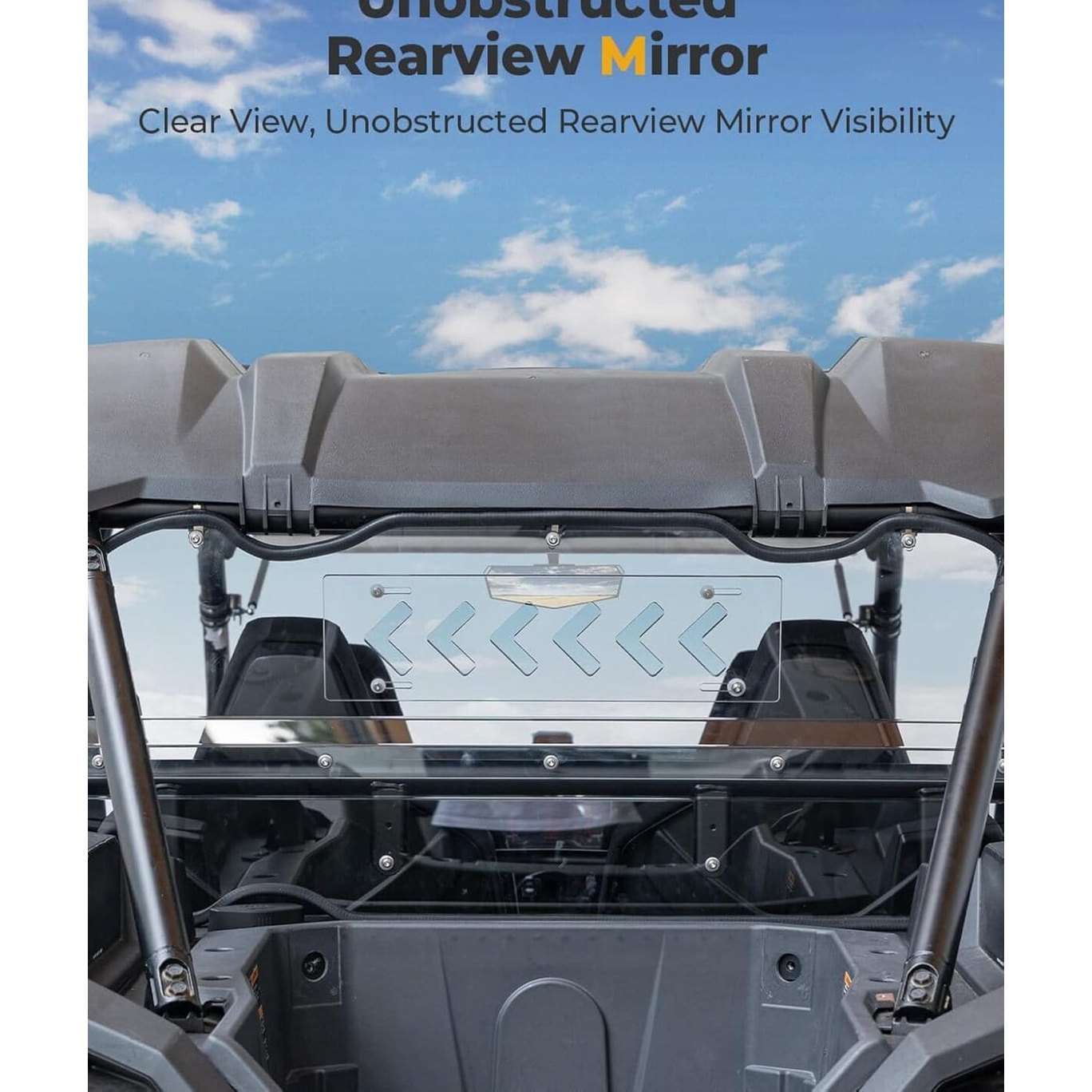 Kemimoto '24-'25 Polaris RZR XP 1000 Vented Clear Rear Windshield