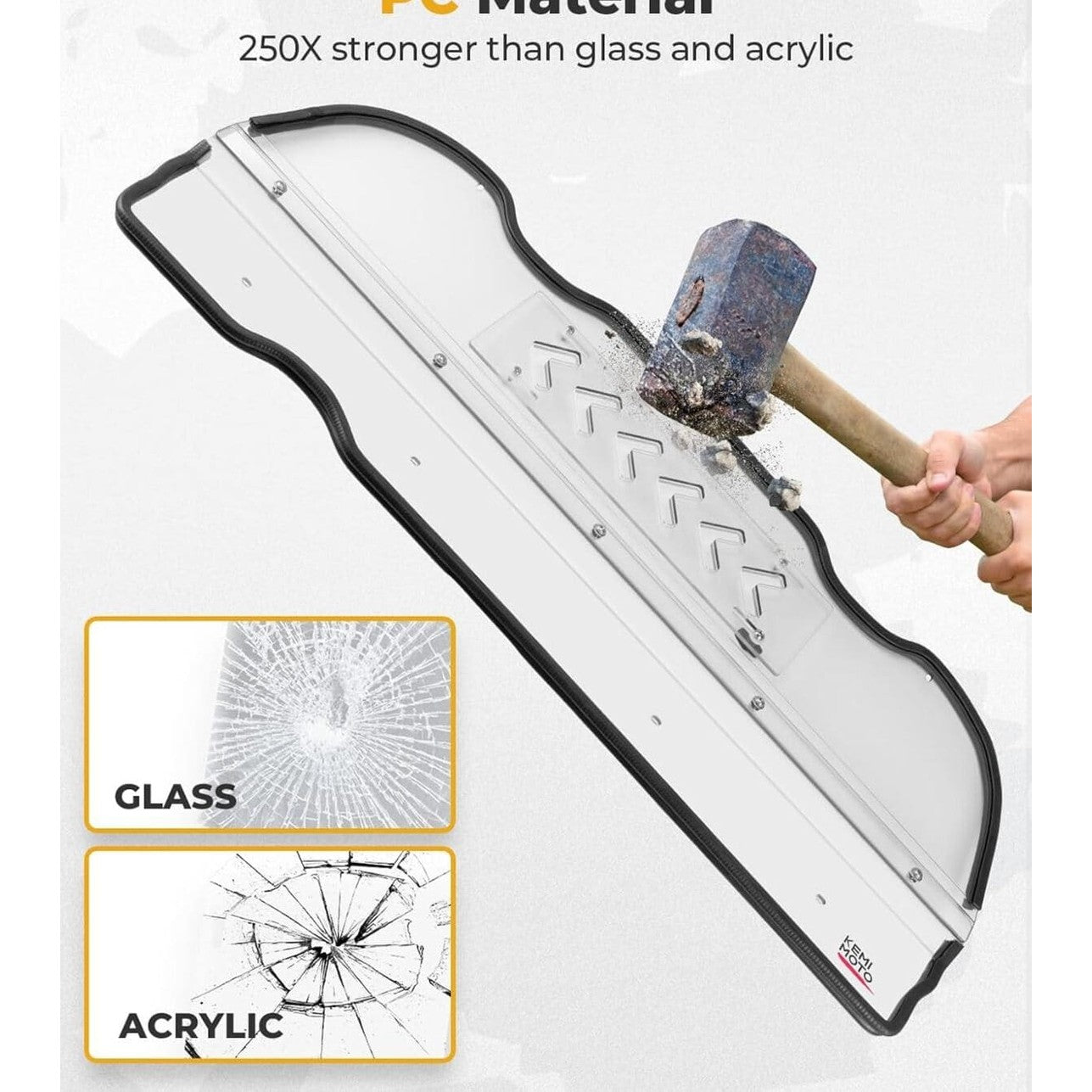 Kemimoto '24-'25 Polaris RZR XP 1000 Vented Clear Rear Windshield