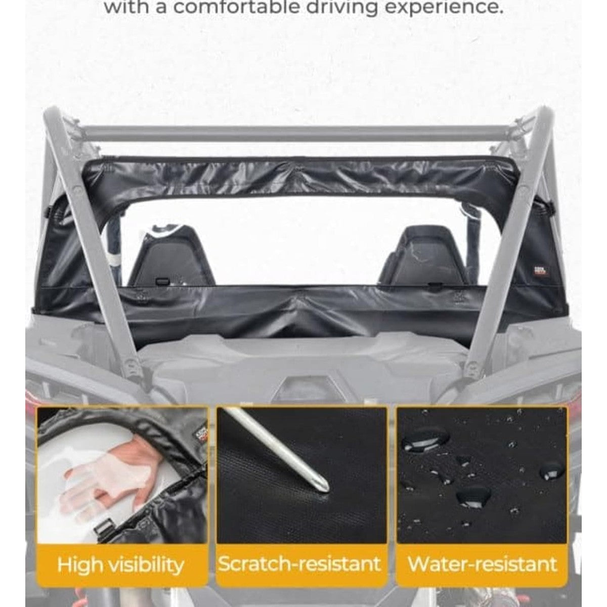 Kemimoto '24-'25 Polaris RZR XP 1000/4 1000 Soft Rear Windshield