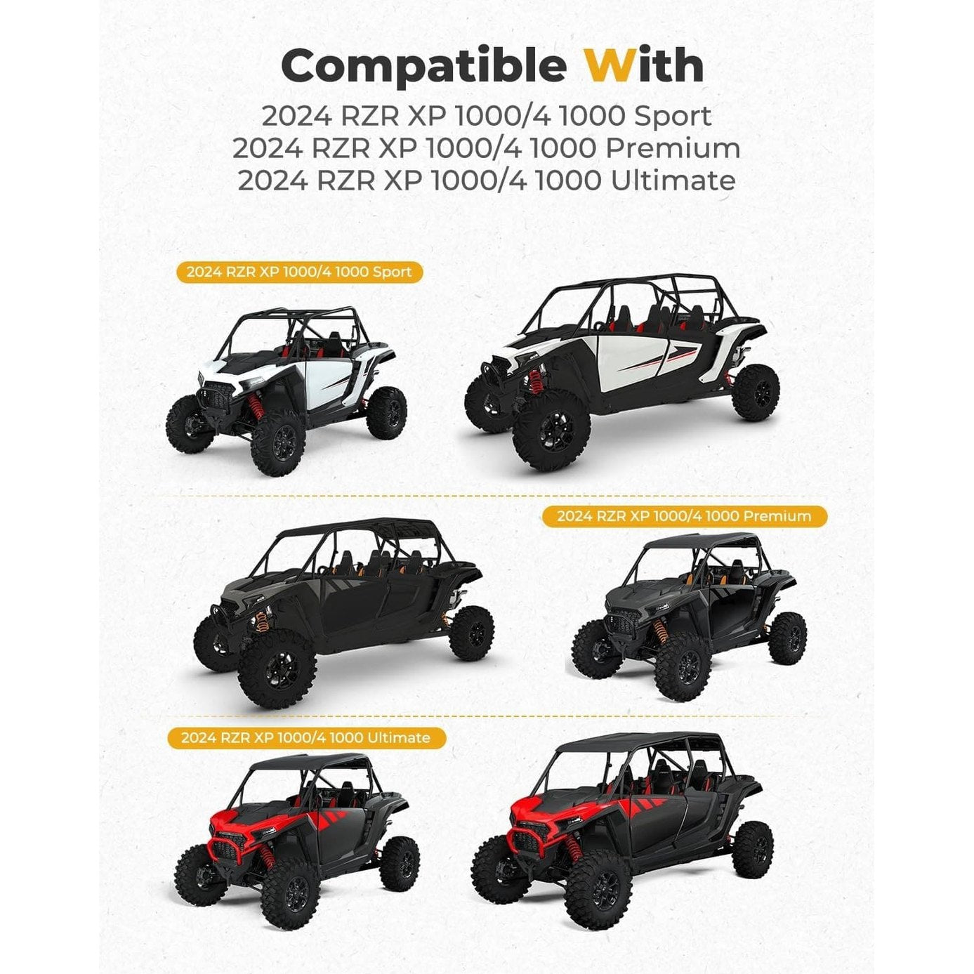 Kemimoto '24-'25 Polaris RZR XP 1000/4 1000 Soft Rear Windshield